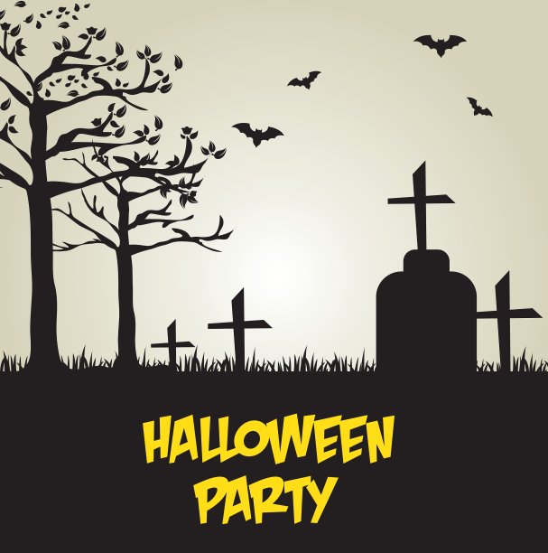 海报万圣节派对设计孤立图片下载
