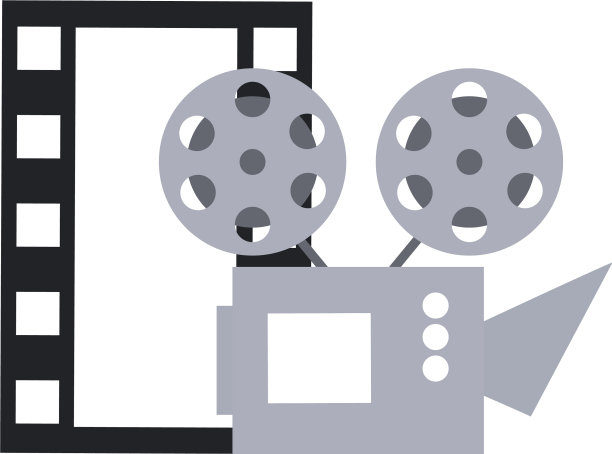 电影放映机和电影磁带图标图片下载
