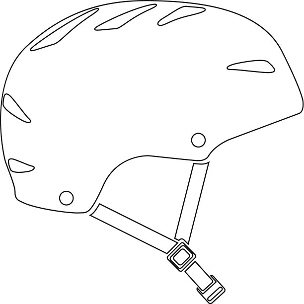 自行车头盔平面图标图片下载
