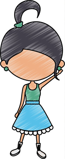 可爱的卡通女孩图片下载