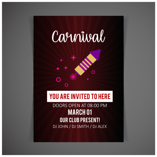 五彩缤纷的五彩纸屑点缀着狂欢节的节日海报图片下载