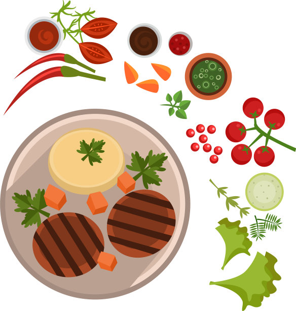 开胃牛排在盘子里图片下载