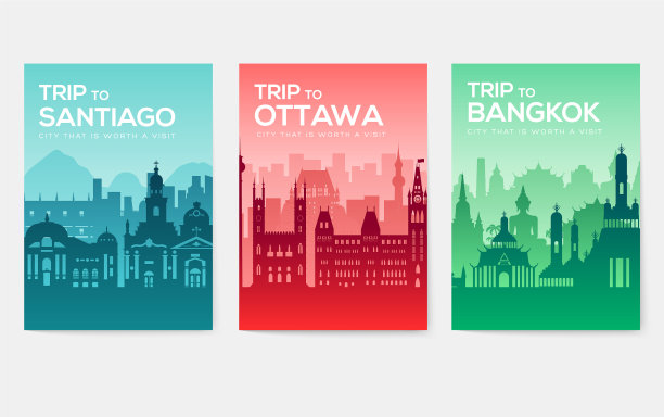 旅游信息卡景观模板图片下载