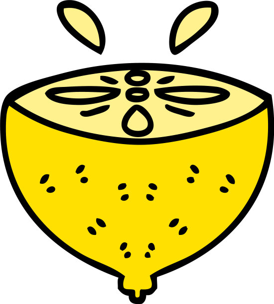 古怪的手绘卡通柠檬图片下载