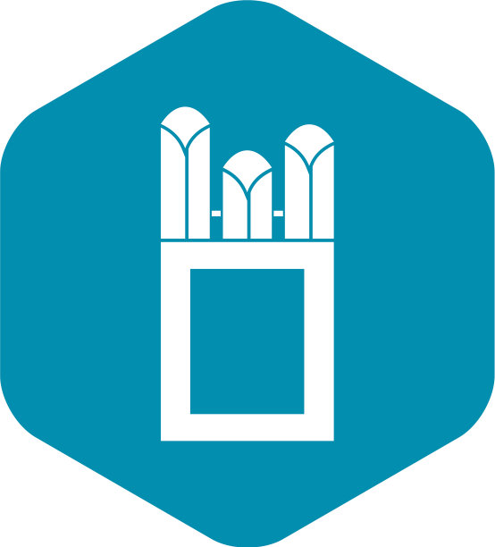 粉笔在纸盒图标简单的风格图片下载