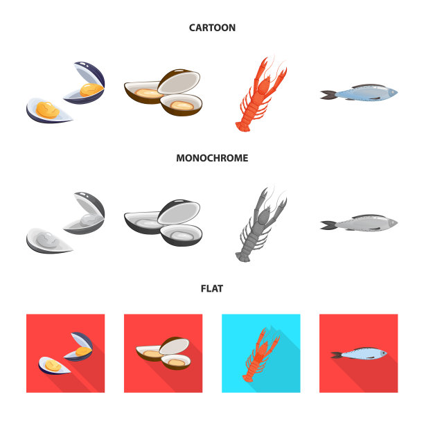 设计的鲜活和餐厅图标集图片下载