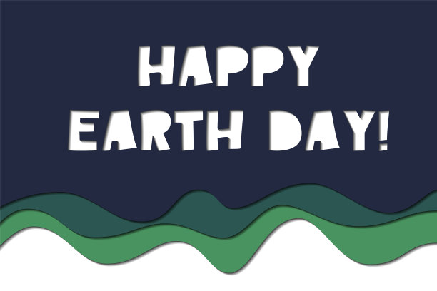 地球日快乐-纸艺术风格的卡片图片下载