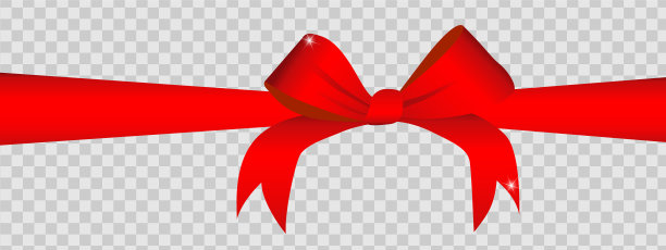 透明背景上的红色丝带图片下载