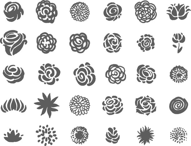 手绘花卉符号草图图片下载