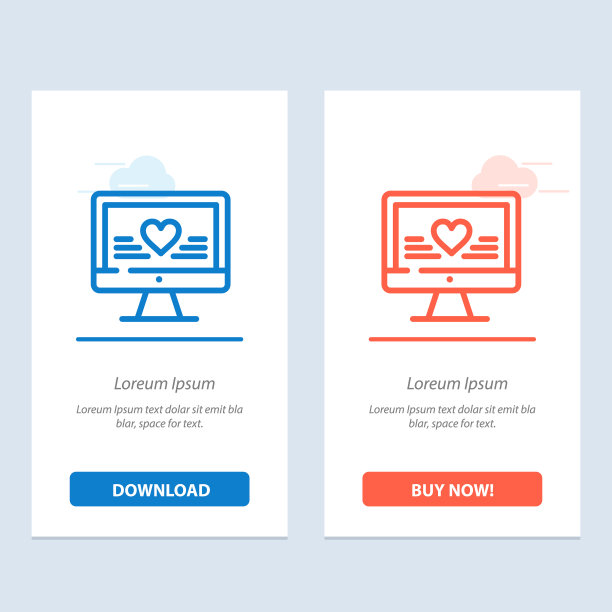 电脑爱心婚礼蓝红下载图片下载