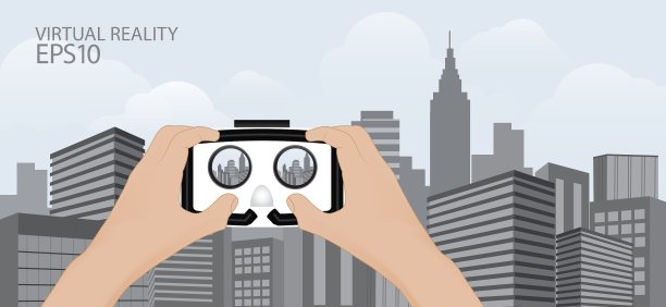 手握虚拟现实眼镜图片下载