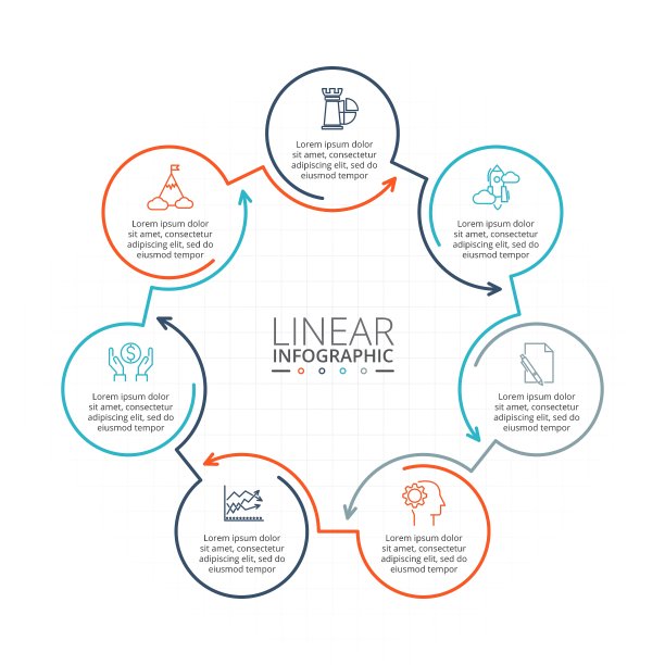 用于信息图表的细线平面元素图片下载