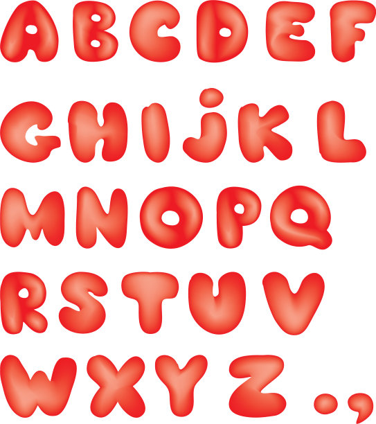 字母表儿童风格行拉丁字母字符图片下载