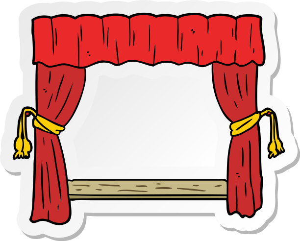 卡通窗帘的贴纸图片下载