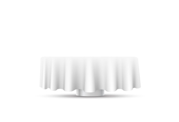 餐桌以桌布艺术横幅为白色背景图片下载