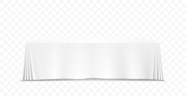 餐桌以桌布艺术横幅为白色背景图片下载