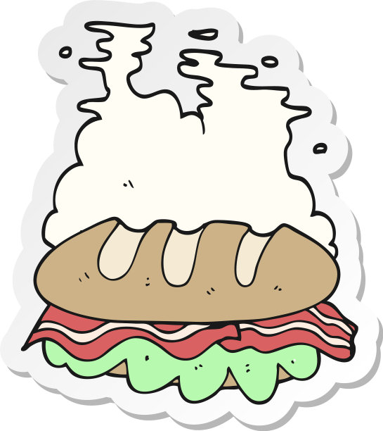 一个卡通大三明治的贴纸图片下载
