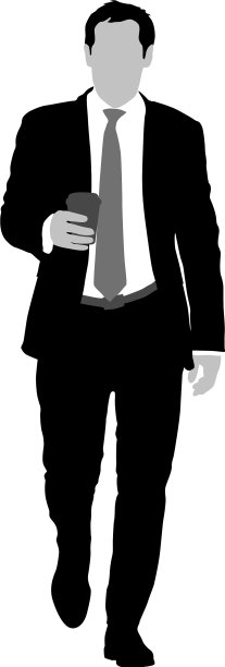 剪影商人穿着西装打着领带图片下载