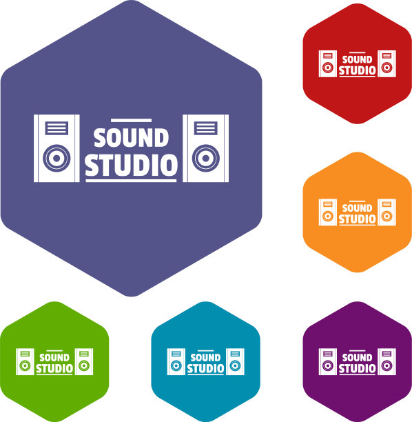 录音室录制图标六面体图片下载