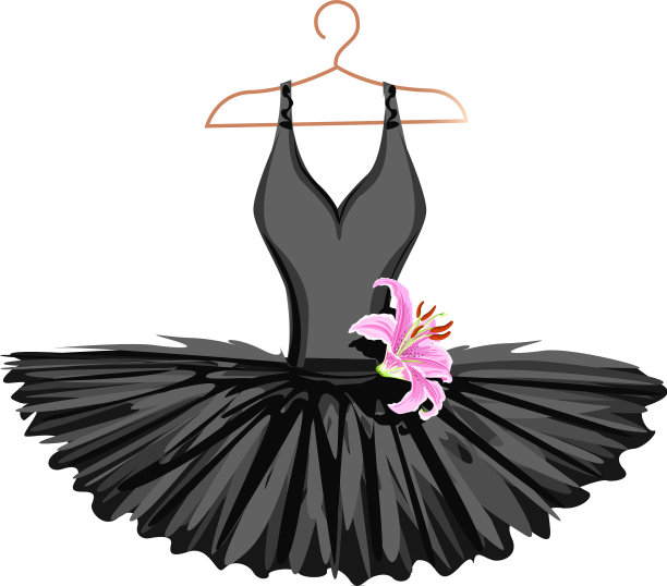 水彩芭蕾舞裙挂在衣架上图片下载