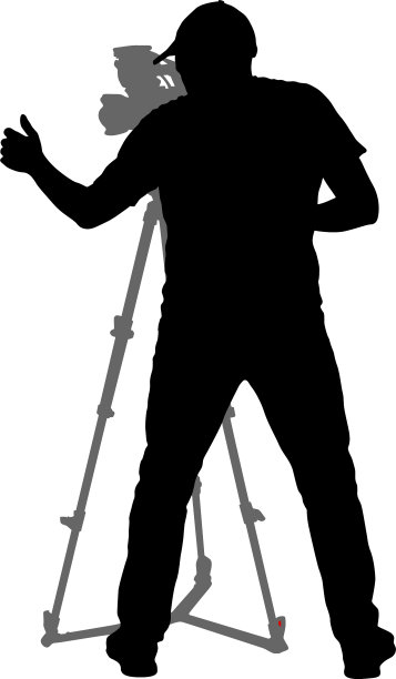 摄影师用摄像机在白色上拍摄剪影图片下载