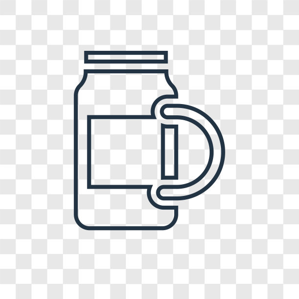 Jar概念线性图标隔离透明图片下载