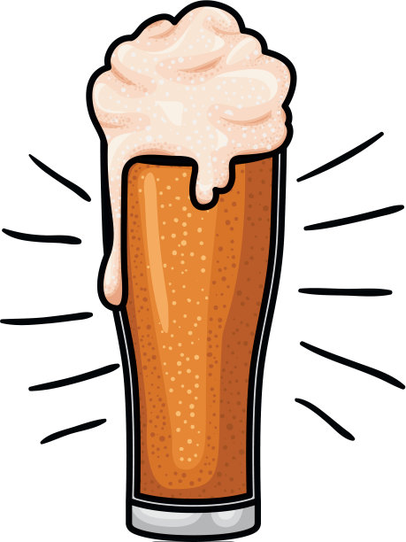 啤酒与泡沫隔离图标图片下载