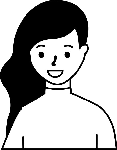 肖像女人的性格在白色的背景图片下载