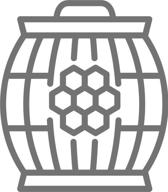 木桶与蜂蜜线图标图片下载