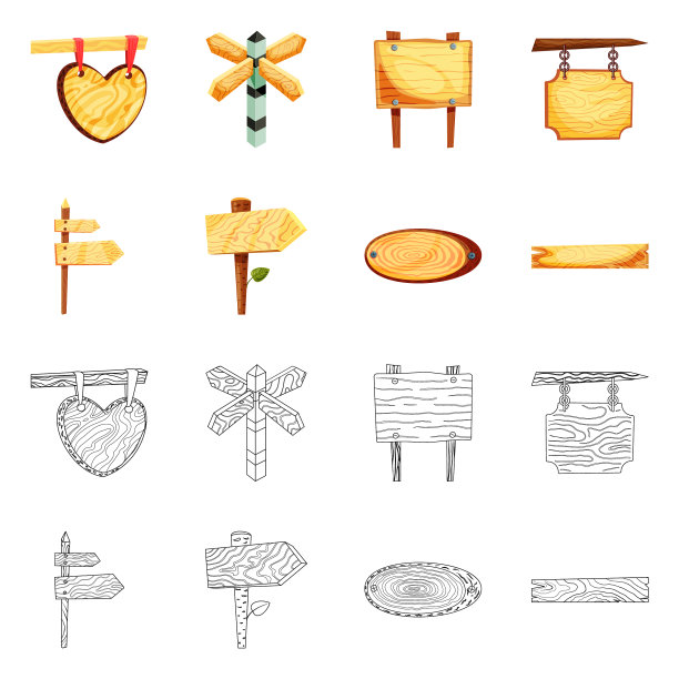 原始和森林符号的设计集原始图片下载