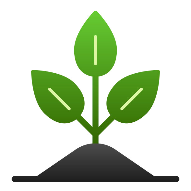 植物平面图标萌色图标在时尚的平面图片下载