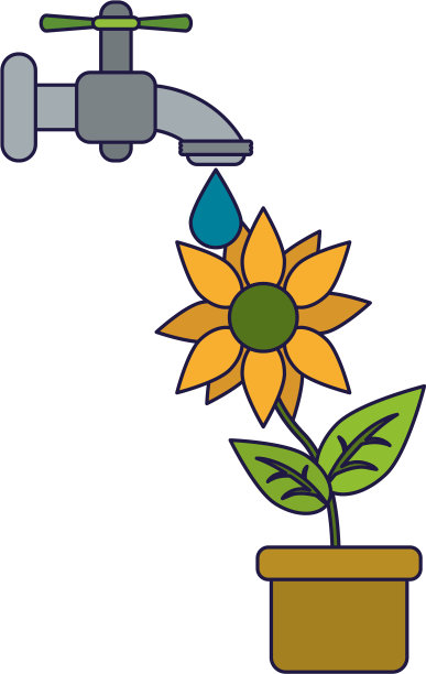 向日葵水龙头下图片下载