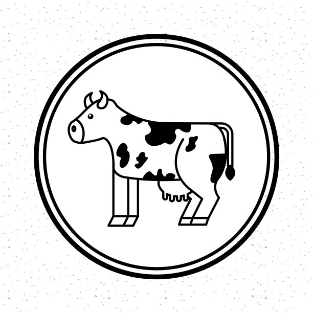 农场新鲜奶牛图标图片下载