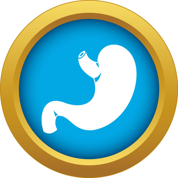 胃图标蓝色孤立图片下载