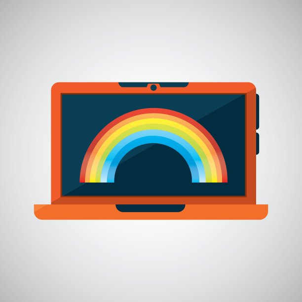 笔记本电脑技术天气预报彩虹图标图片下载