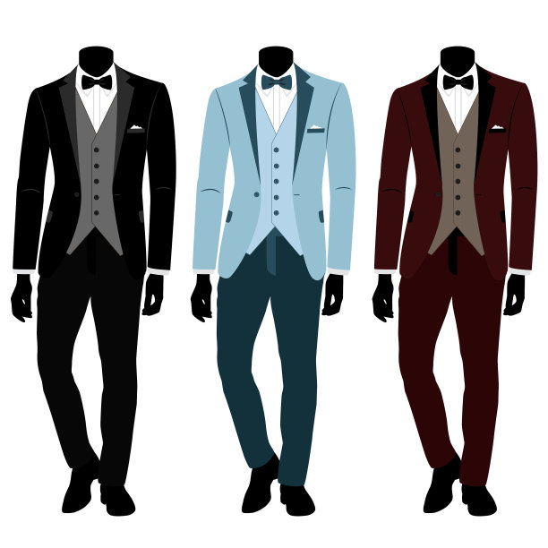 婚礼男子的西服和燕尾服系列图片下载