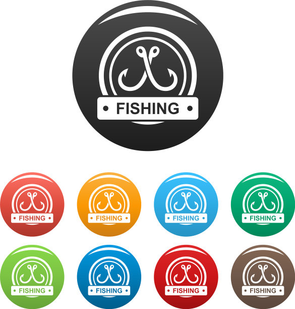 交叉鱼钩图标设置颜色图片下载