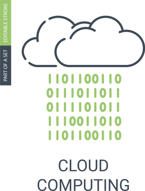 具有轮廓样式和云计算图标图片下载