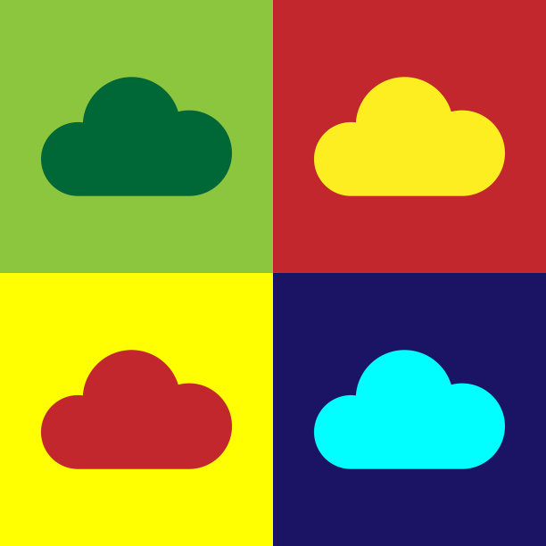 颜色云图标孤立的颜色背景图片下载