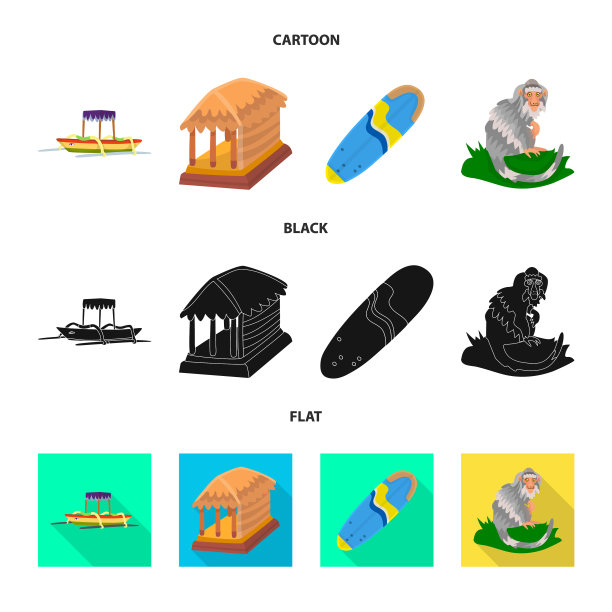 旅游孤立对象与旅游符号集图片下载