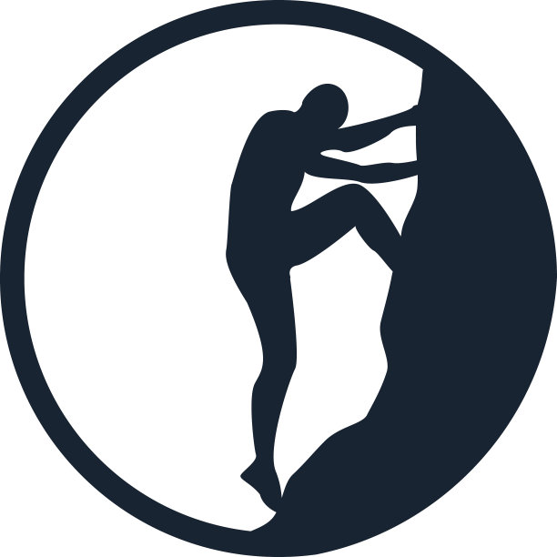 攀爬剪影标志圈图片下载