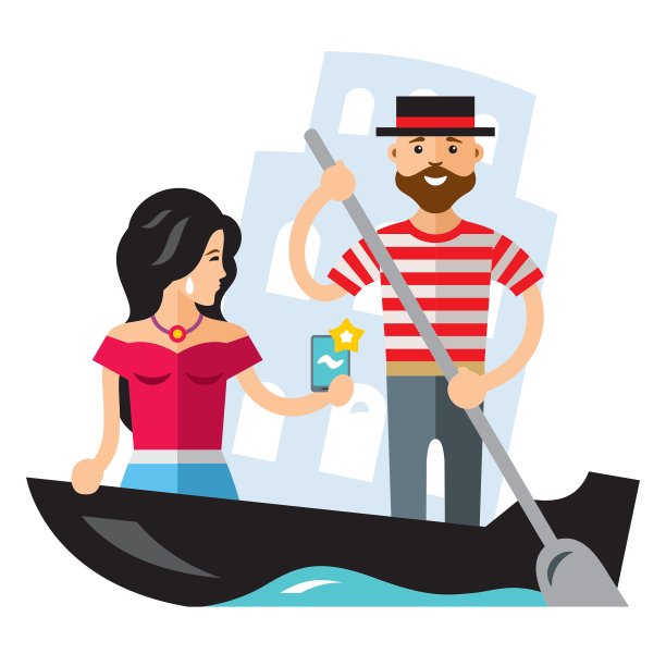 威尼斯平底船风格丰富多彩图片下载