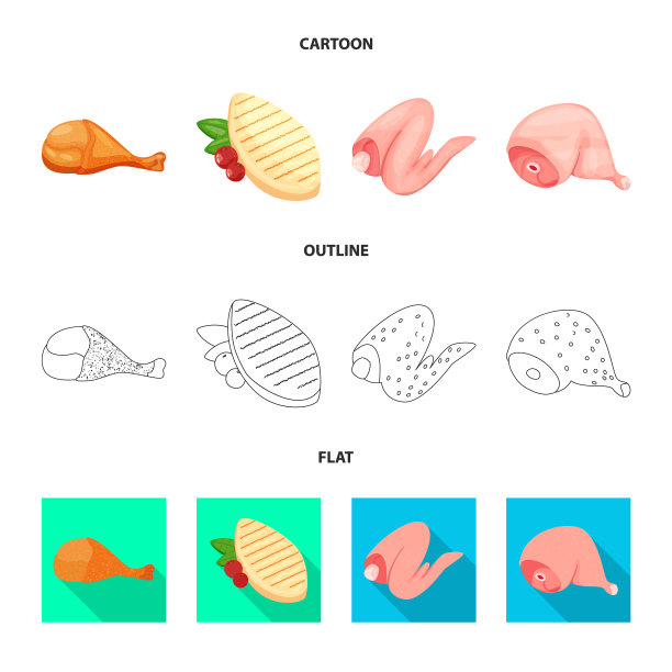 设计的产品和家禽图标集图片下载