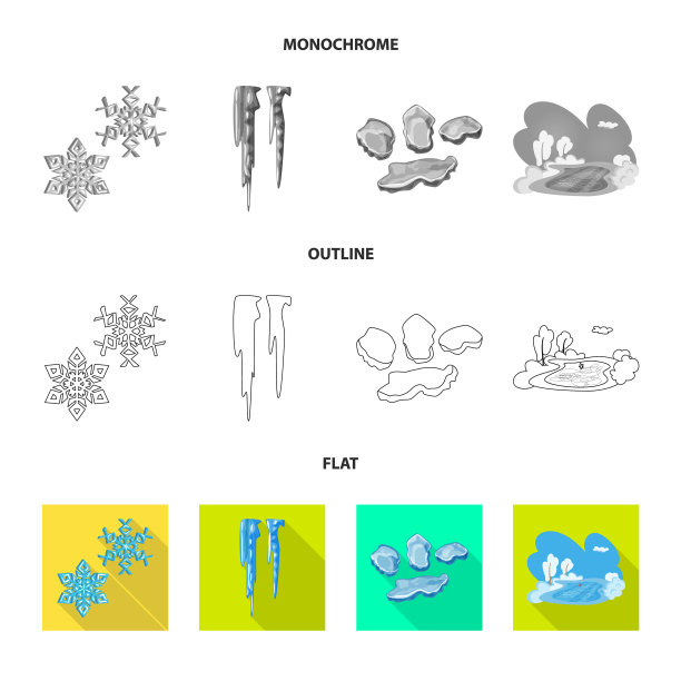孤立对象的纹理和冻结标志集图片下载