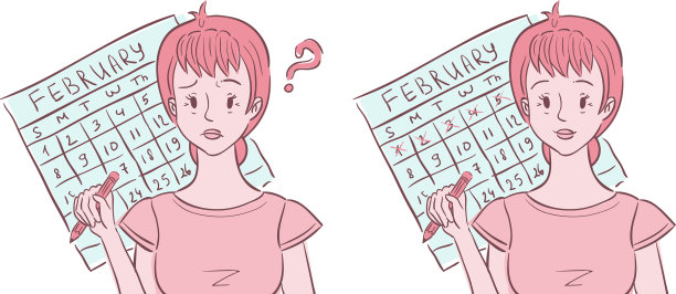 女人对她的月经感到困惑和快乐图片下载