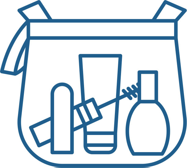 化妆袋系列图标概念化妆袋扁平图片下载