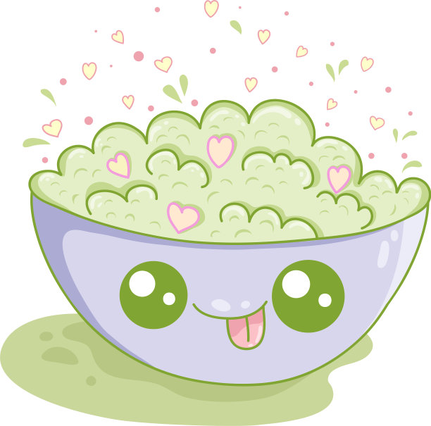 卡哇伊的一个盘子与玉米薄片的设计图片下载