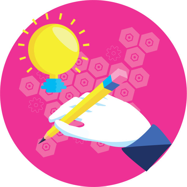 手拿铅笔、笔和灯泡图片下载