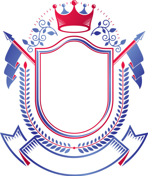 图形徽章组成使用雄伟的皇冠和图片下载