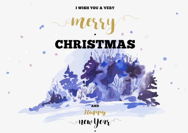 圣诞水平框架与冬季景观图片下载